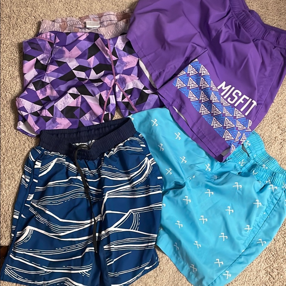 Purple Geometric Men's Shorts